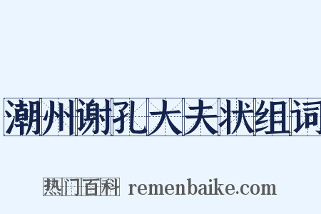 潮州谢孔大夫状组词是什么意思的图片